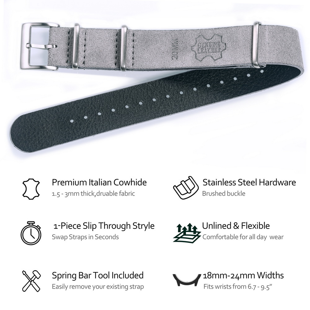Ремешок HEMSUT из натуральной  – обзор и цена Suede Strap Watch
